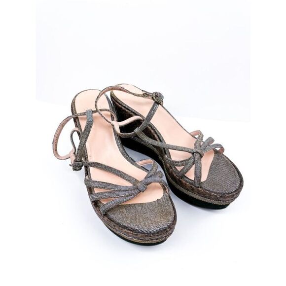 Stuart Weitzman Velocity Pyrite Nocturn Wedge Heels - Picture 1 of 7